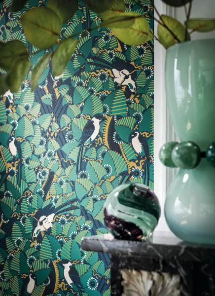 Casamance tapeet Majoliques Marine/Emeraude