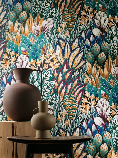 Casamance tapeet Avicennia Fuschia/Ocre