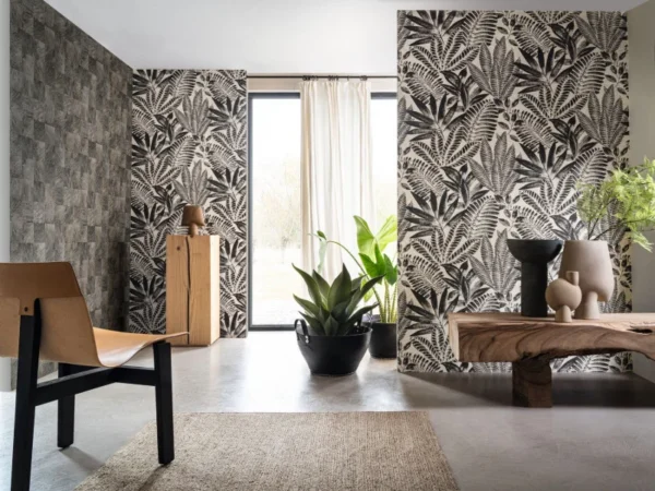 Casamance tapeet Aloes Noir/Grege