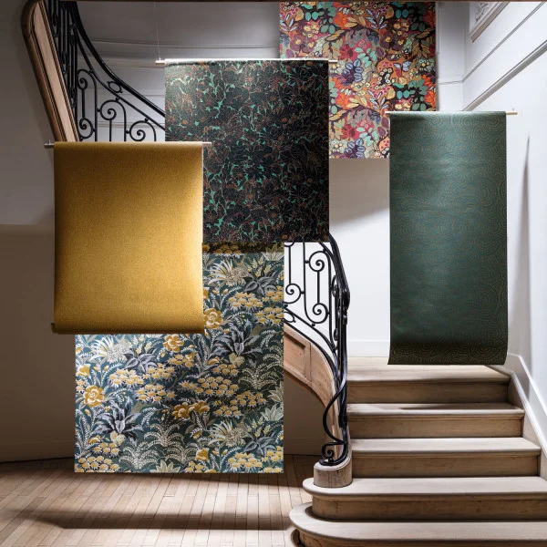 Casamance tapeet Dahlia Noir/Menthe