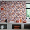 Casamance tapeet Plongeon Marine/Terracotta