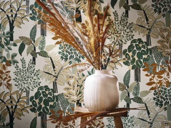 Casamance tapeet Peradeniya Blanc/Emeraude