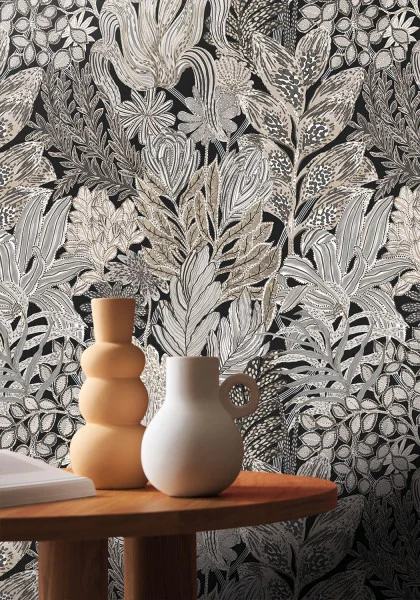 Casamance tapeet Borromee Noir/Taupe