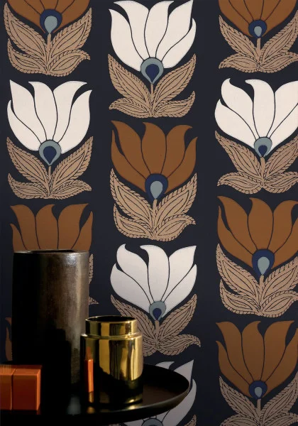 Casamance tapeet Dauphine Marine/Doré