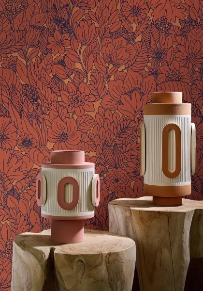 Casamance tapeet Dahlia Garance/Cuivre