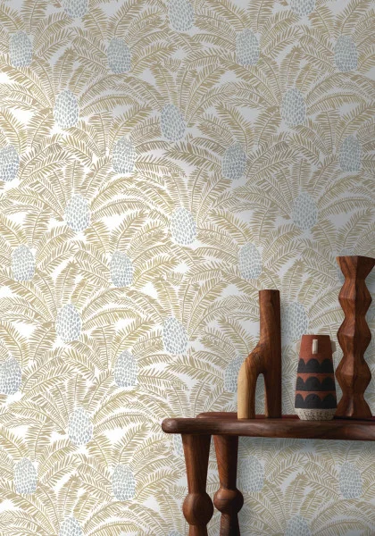 Casamance tapeet Palmeta Blanc/Dore
