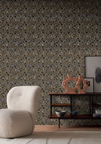 Casamance tapeet Palmeta Noir/Dore