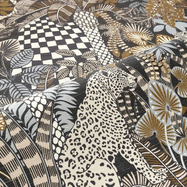Casamance tapeet Belize Damier Noir/Fauve