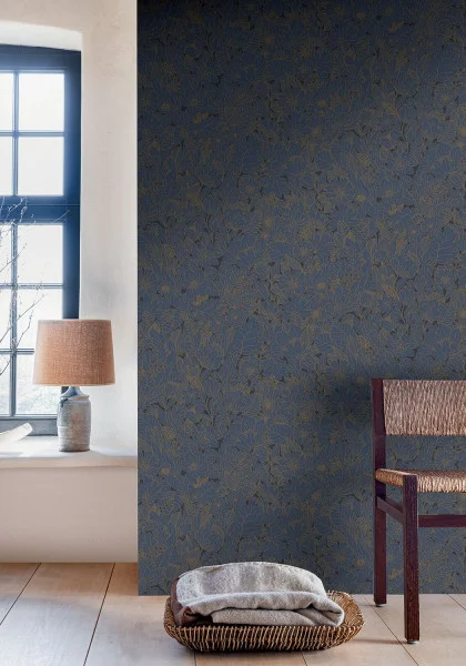 Casamance tapeet Dahlia Marine/Or