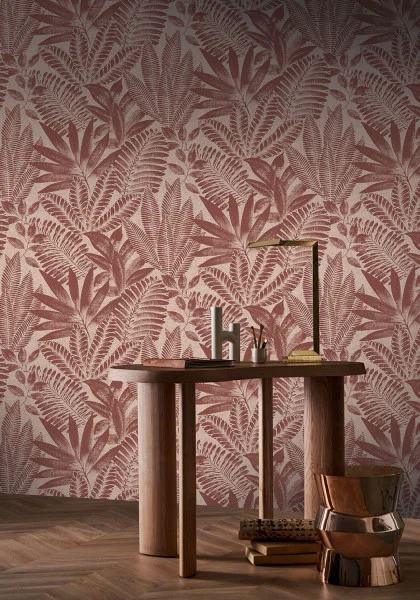 Casamance tapeet Aloes Terracotta/Grege