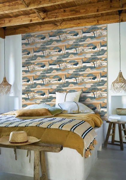 Casamance tapeet Cap Ferret Bleu Persan/Ambre
