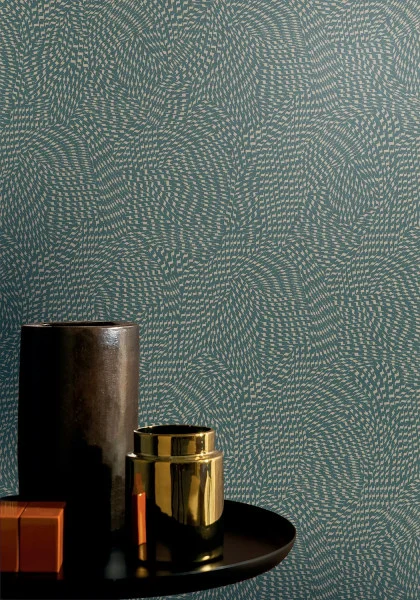 Casamance tapeet Passy Vert De Gris Foncé/Beige