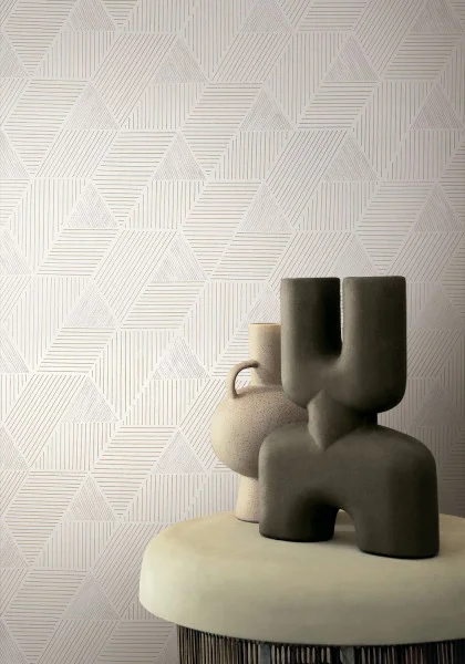 Casamance tapeet Méroé Blanc/Doré