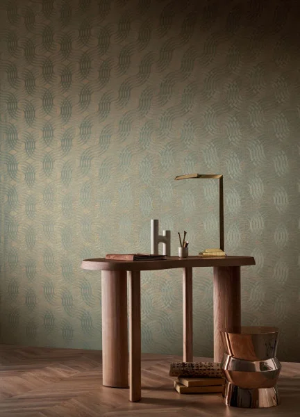 Casamance tapeet Auraria Vert De Gris/Doré