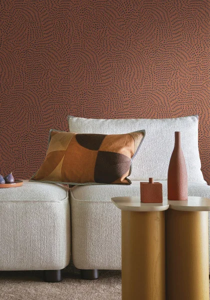 Casamance tapeet Passy Terracotta/Noir