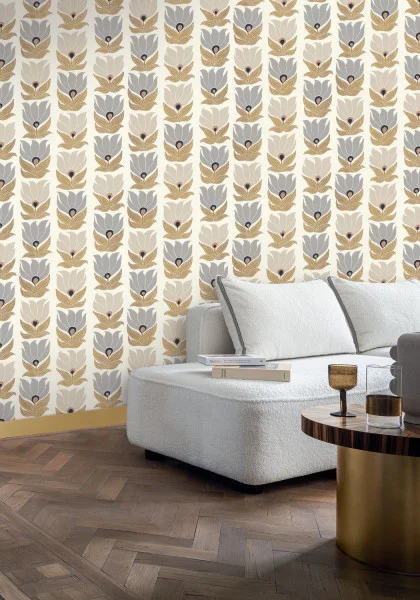 Casamance tapeet Dauphine Blanc/Doré