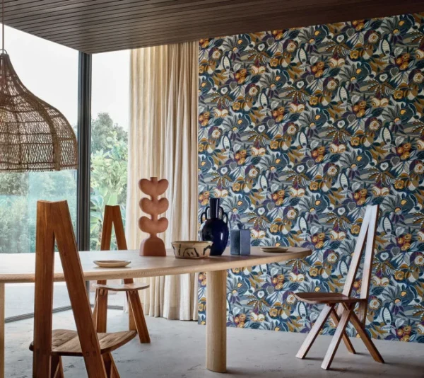 Casamance tapeet Tehuana Marine/Ocre