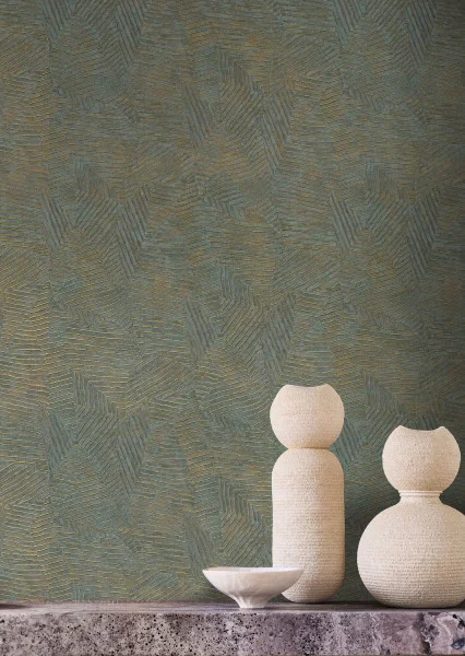 Casamance tapeet Lore Vert Impérial Doré