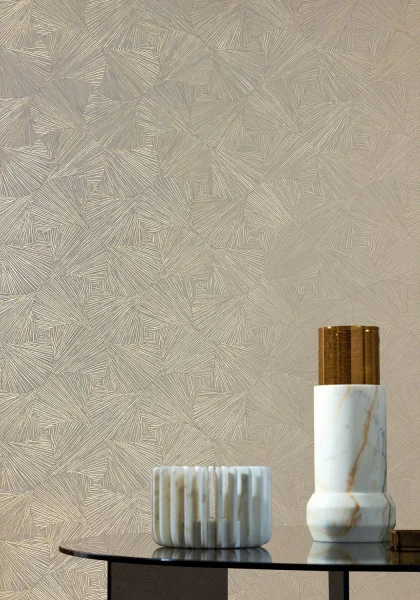 Casamance tapeet Songket Grège/Doré