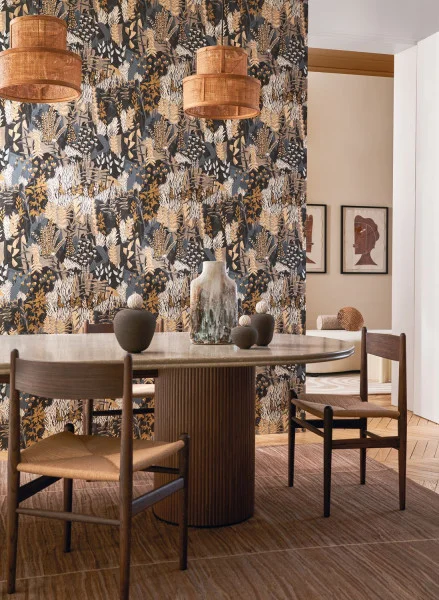 Casamance tapeet Erica Anthracite/Sable