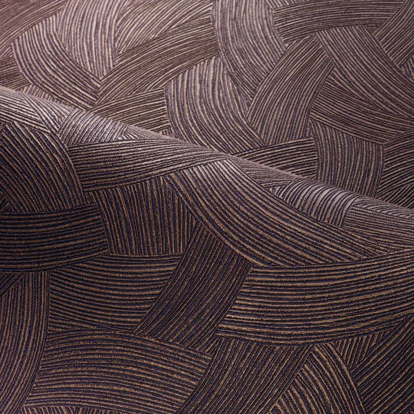 Casamance tapeet Berenice Aubergine/Doré