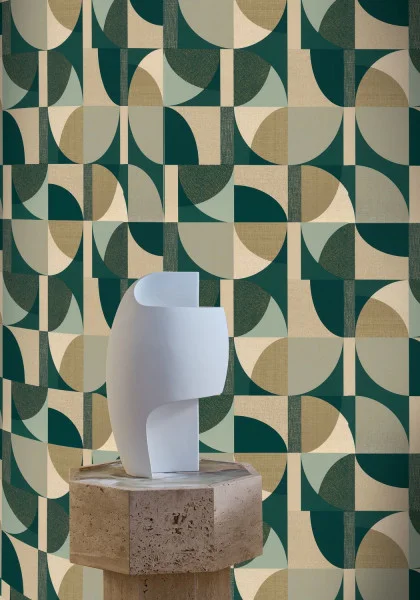 Casamance tapeet Barillet Émeraude/Beige