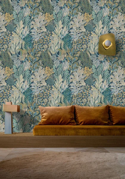 Casamance tapeet Borromee Vert Clair/Anthracite