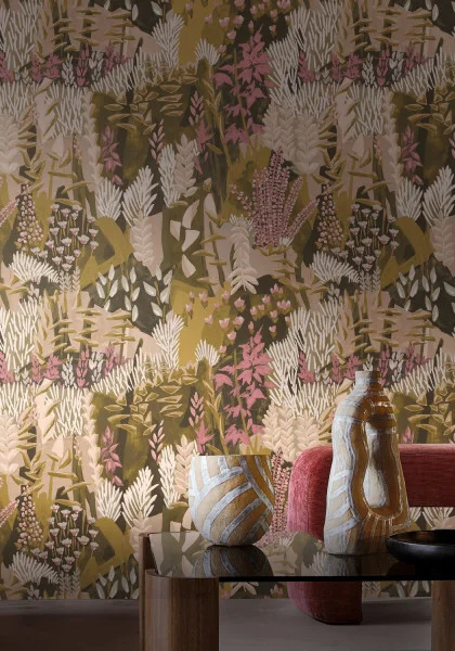 Casamance tapeet Erica Vert Mousse/Blush