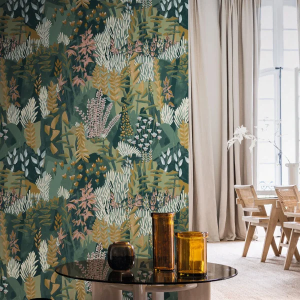 Casamance tapeet Erica Marine/Ocre