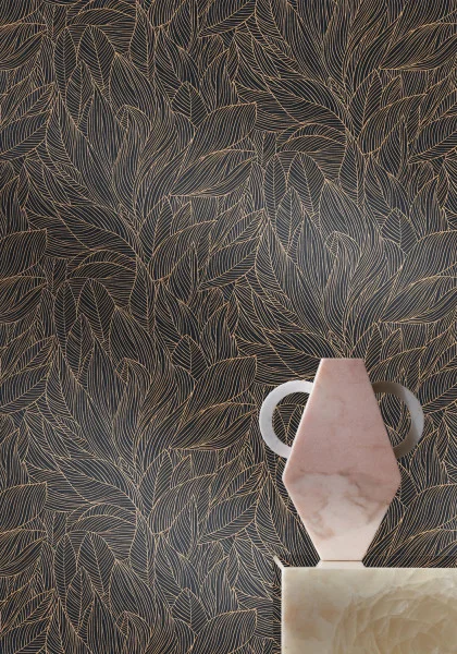Casamance tapeet Hosta Noir/Doré