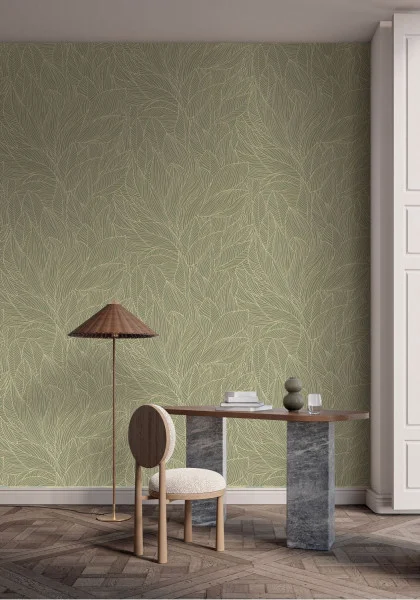 Casamance tapeet Hosta Sauge/Doré