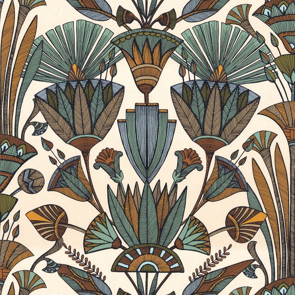 Casamance tapeet Denderah Blanc/Multico