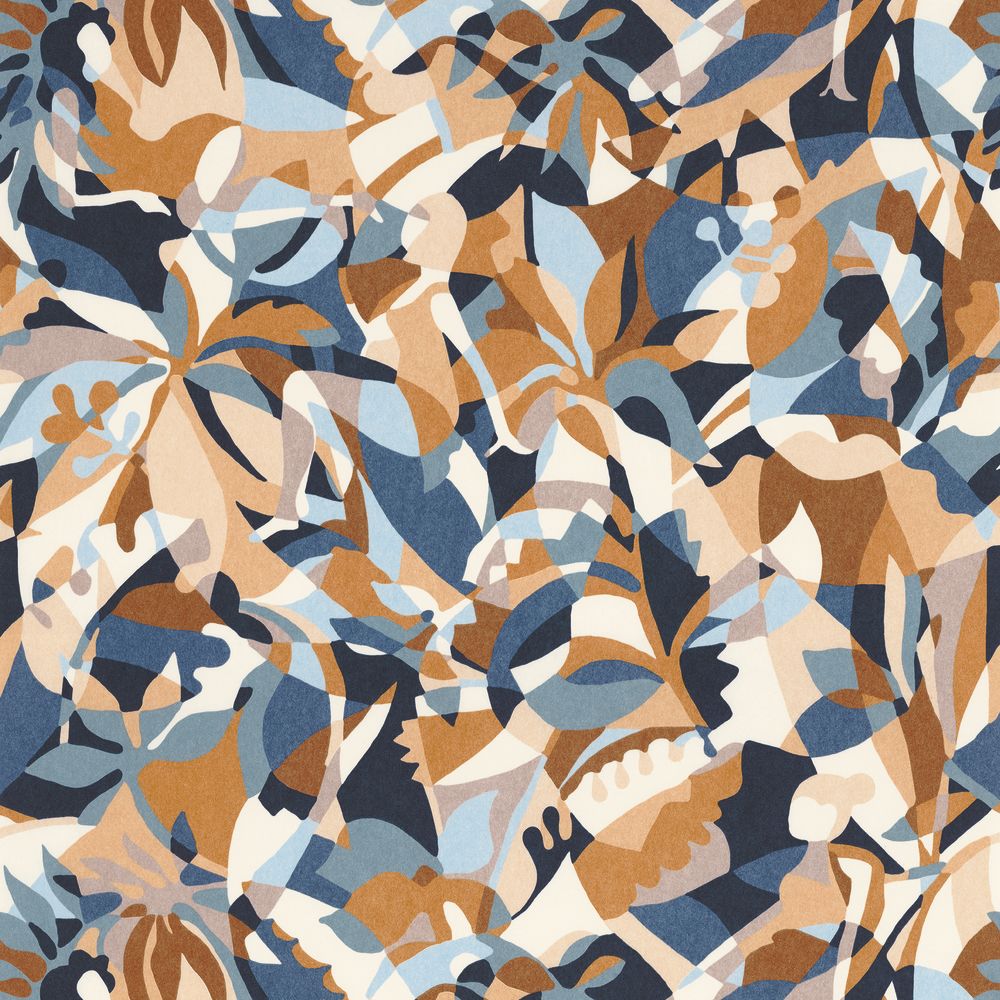 Casamance tapeet Plongeon Bleu Persan/Ambre