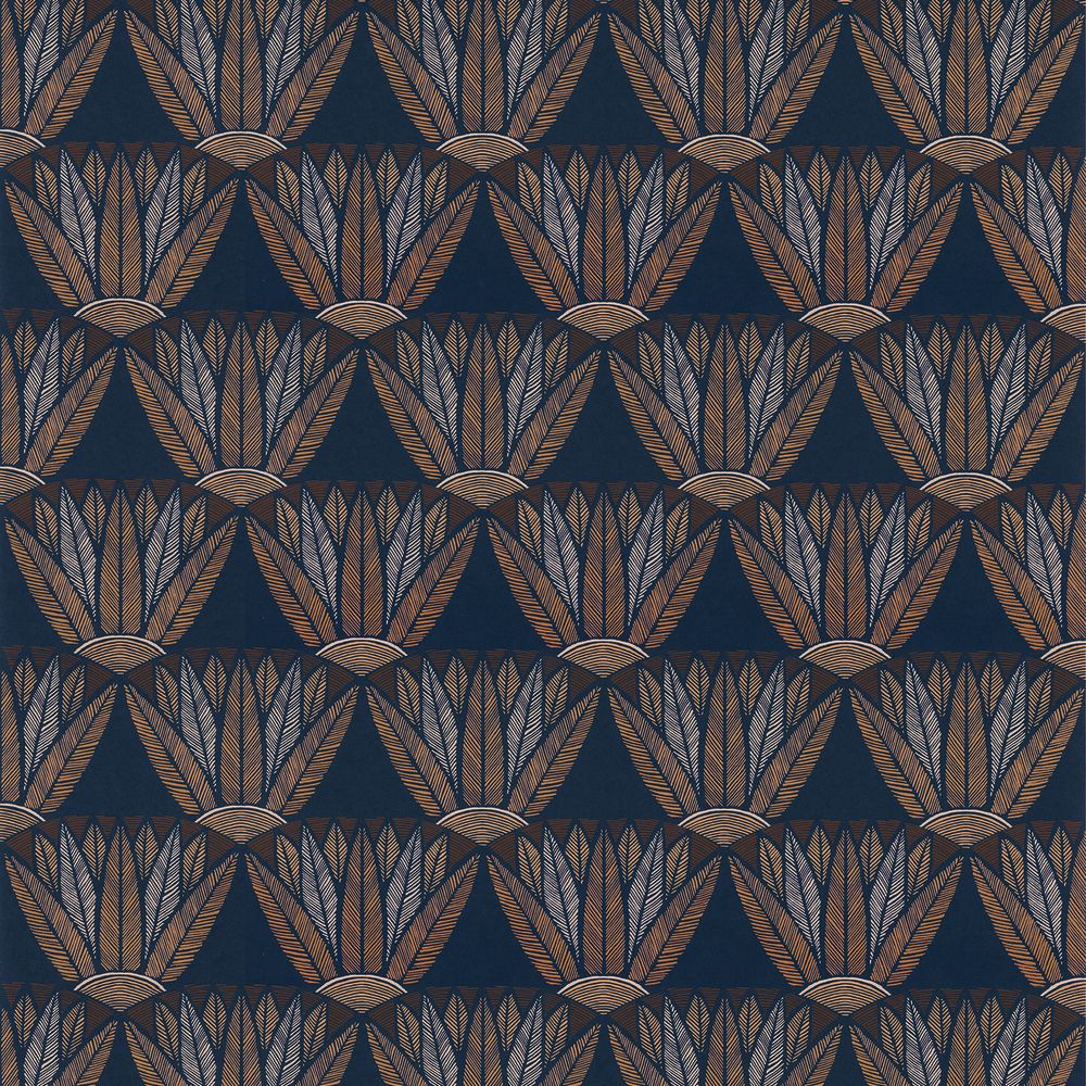 Casamance tapeet Castalia Marine/Terracotta