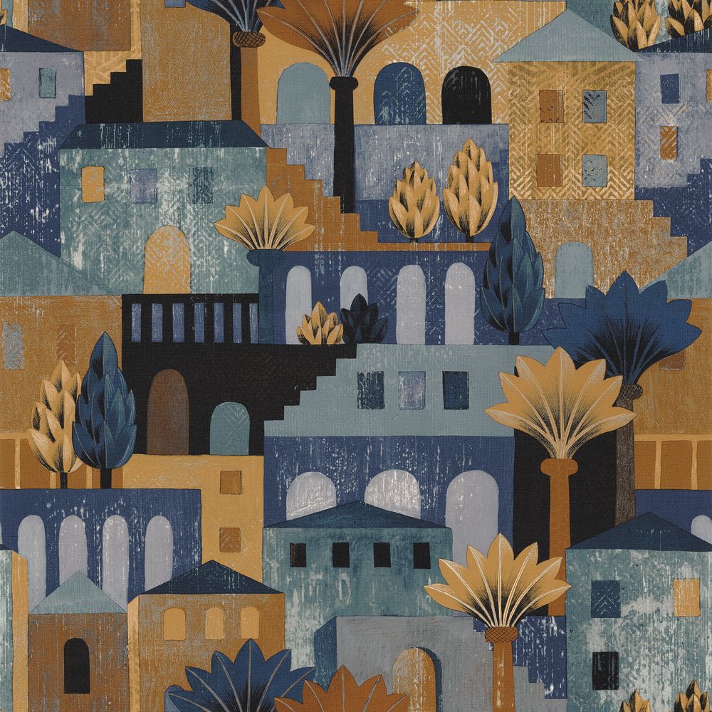 Casamance tapeet Monterosso Marine/Ambre