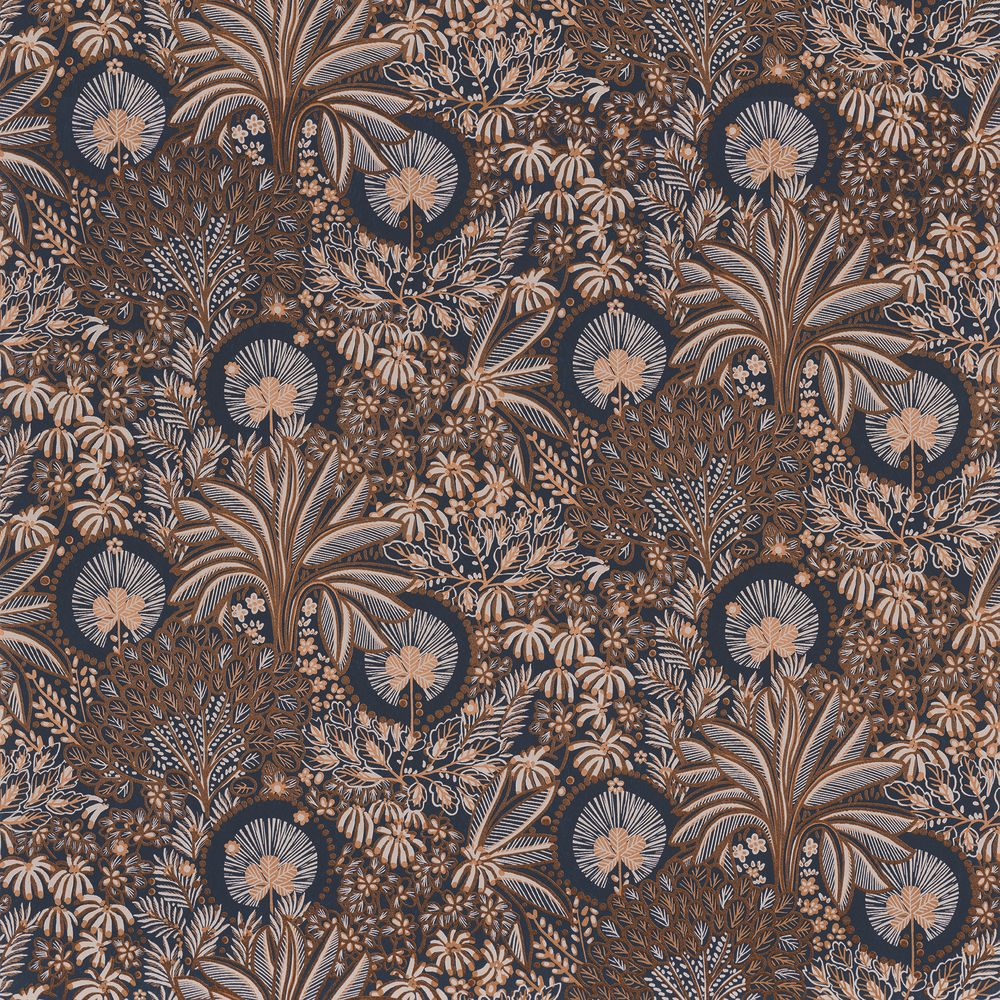 Casamance tapeet Persee Marine/Cuivre