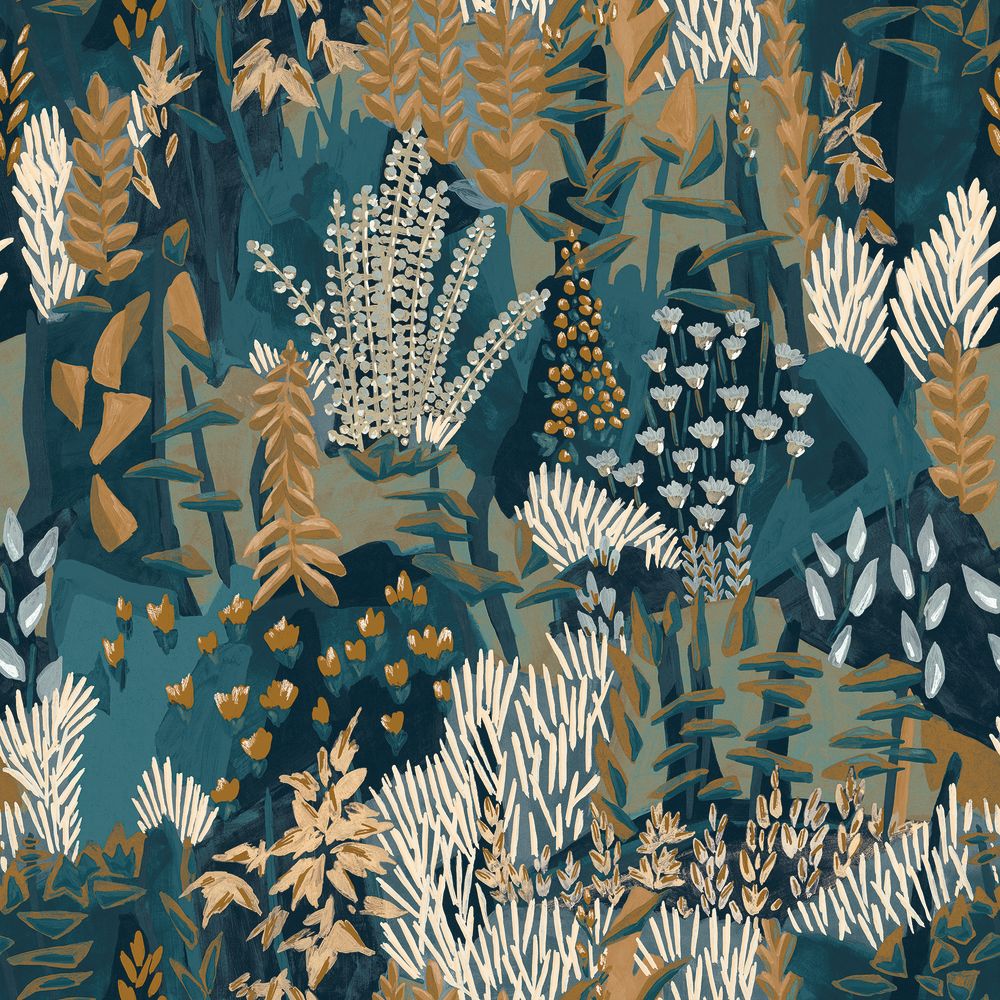 Casamance tapeet Erica Marine/Ocre