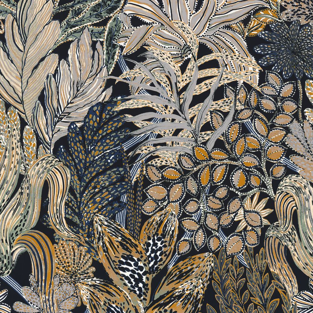 Casamance tapeet Borromee Marine/Ocre