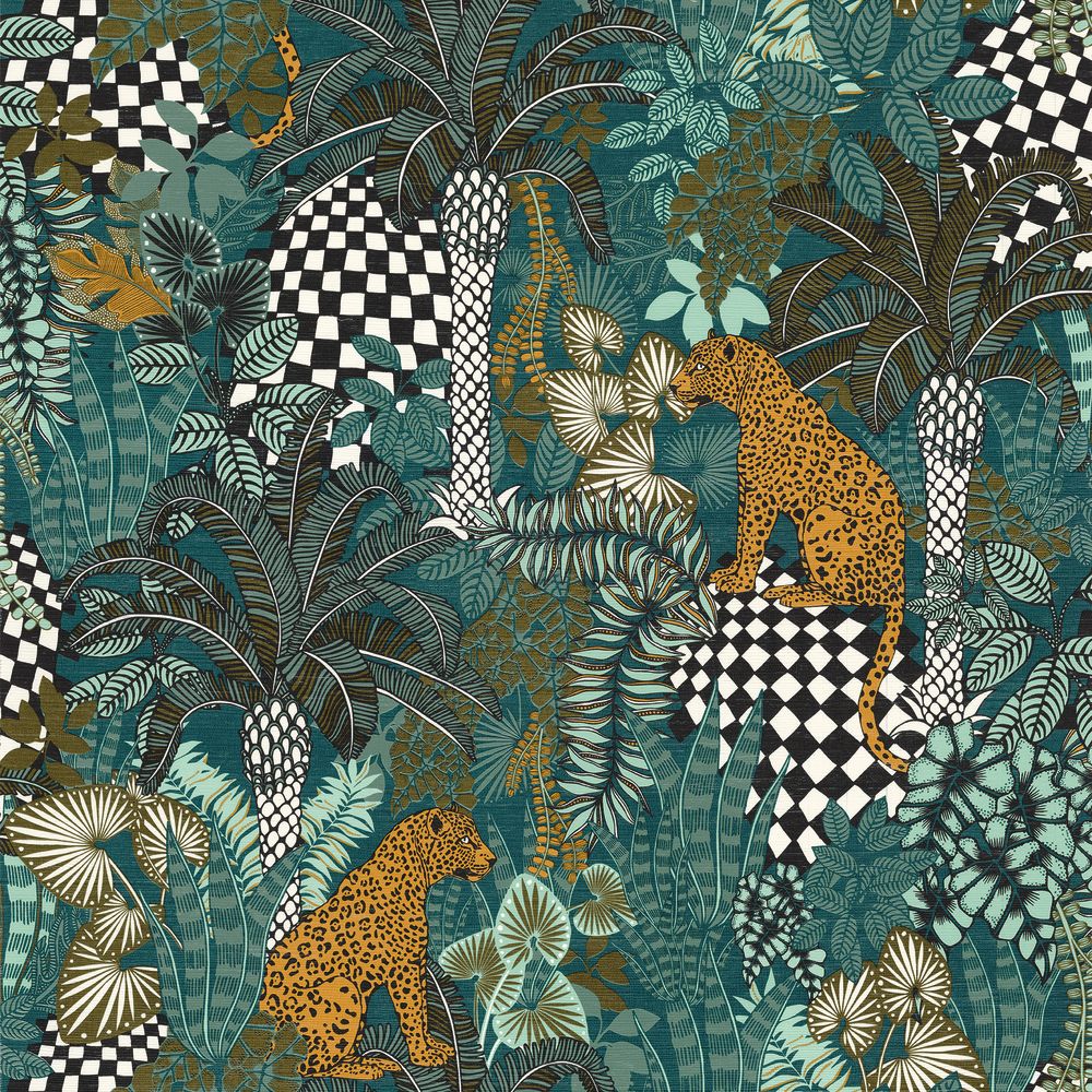 Casamance tapeet Belize Vert Petrole/Celadon