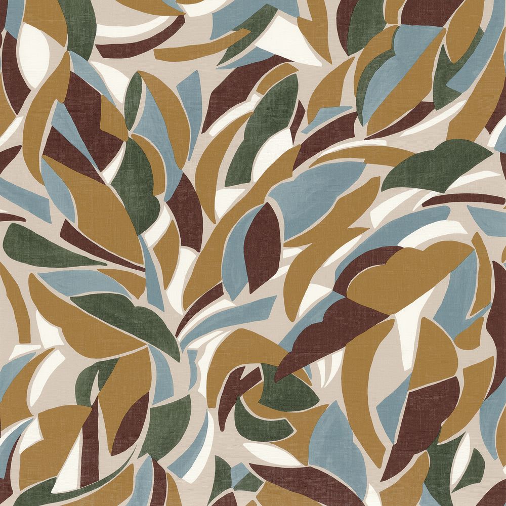 Casamance tapeet Collage Grege/Moutarde