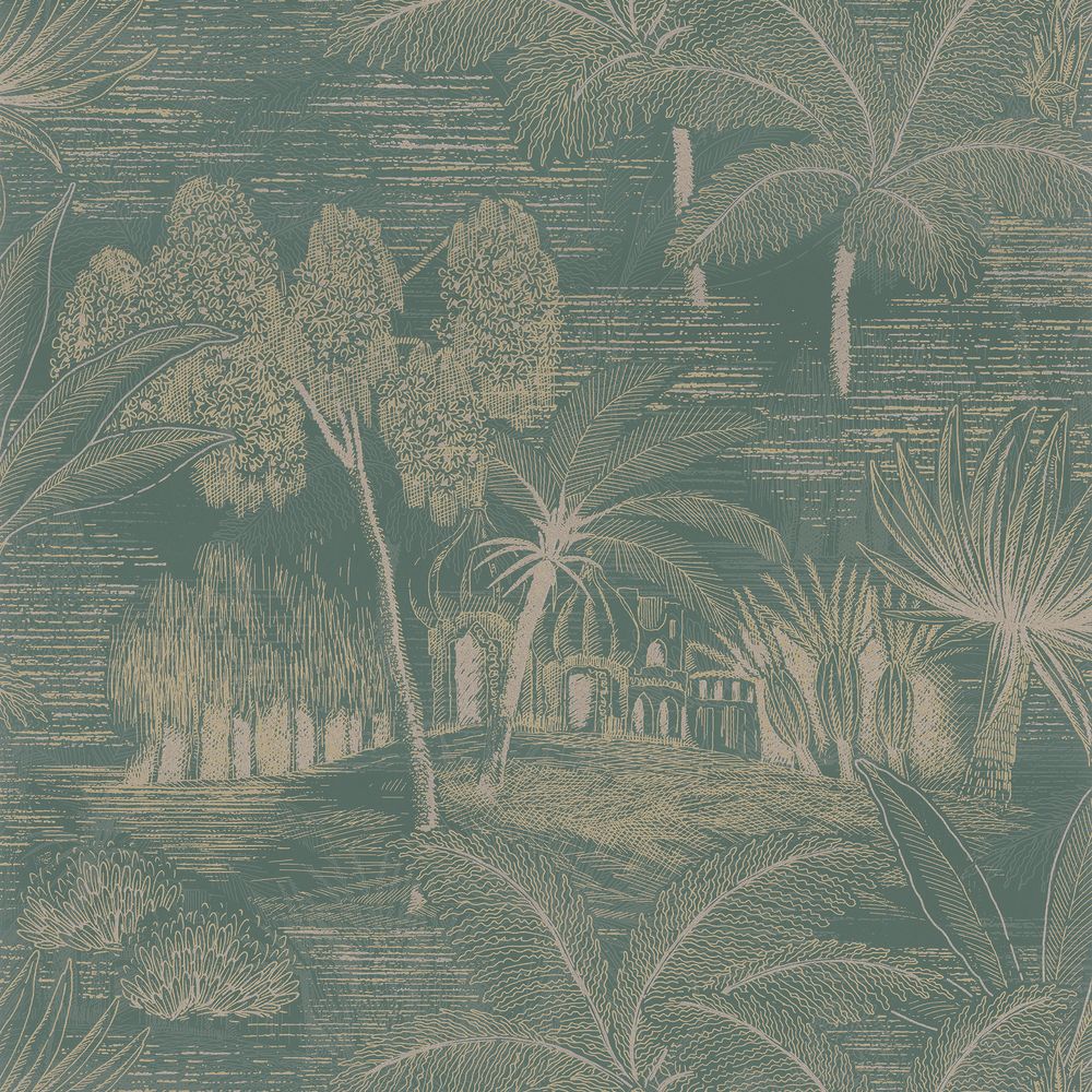 Casamance tapeet Baharia Vert De Gris/Doré