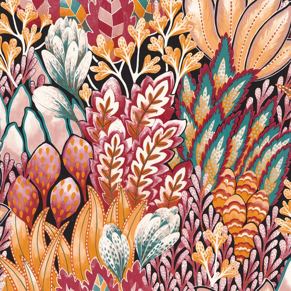 Casamance tapeet Avicennia Fuschia/Ocre