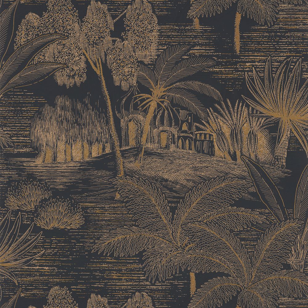 Casamance tapeet Baharia Anthracite/Doré