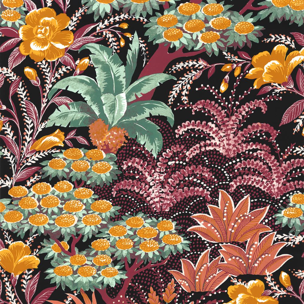 Casamance tapeet Alba Noir/Grenat