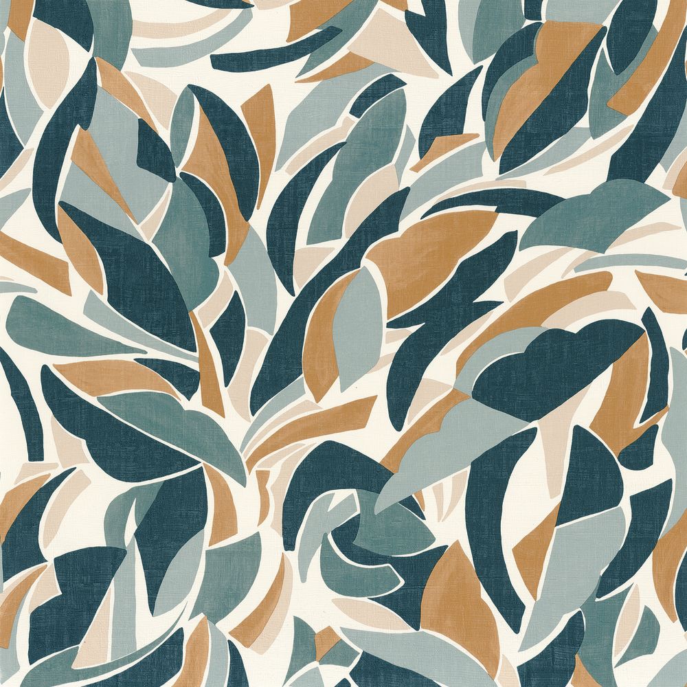 Casamance tapeet Collage Blanc/Marine