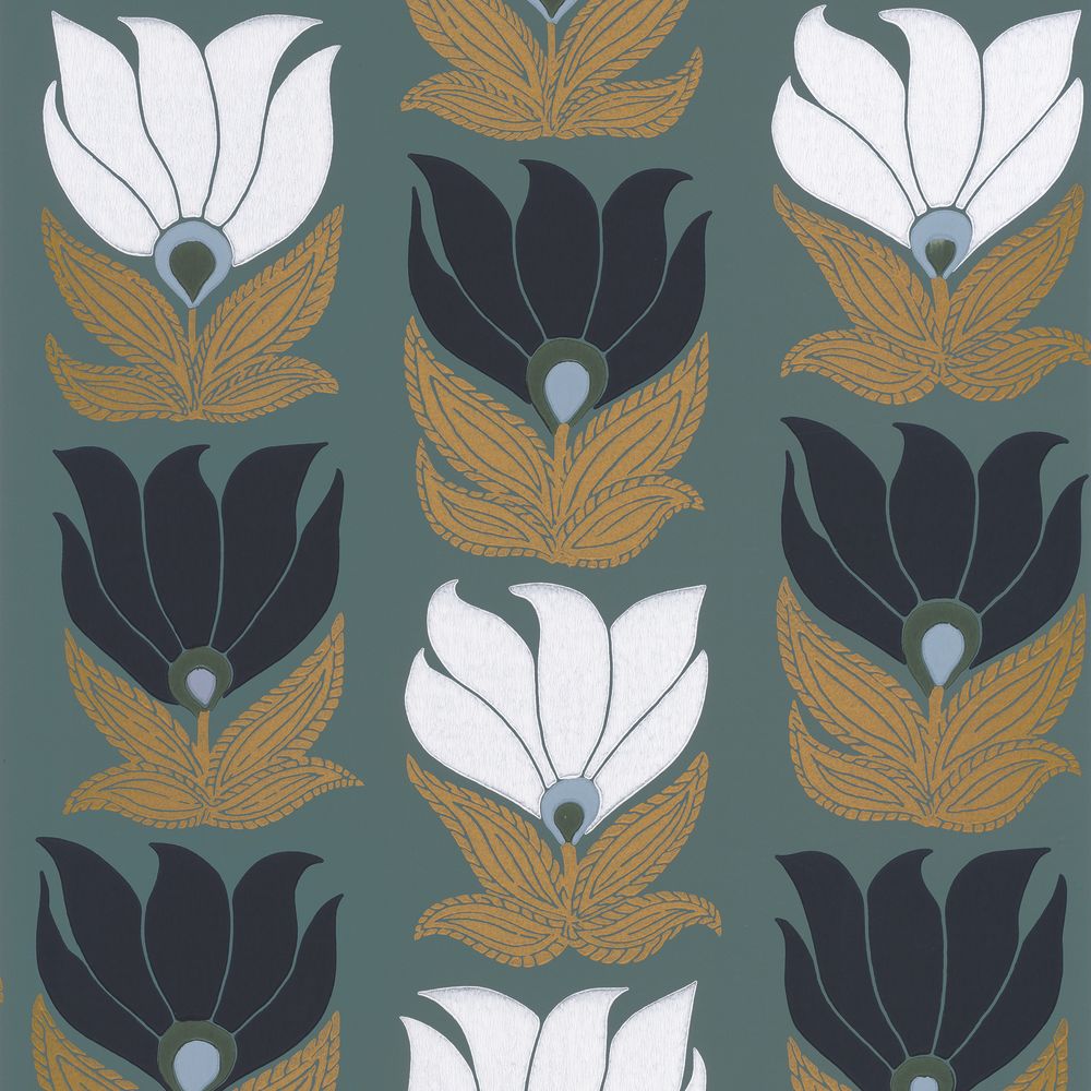 Casamance tapeet Dauphine Vert De Gris/Doré