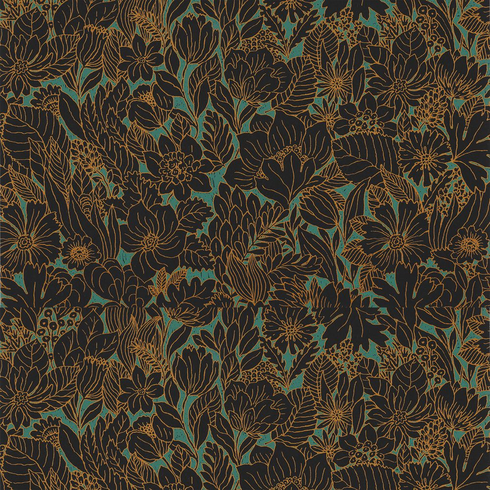 Casamance tapeet Dahlia Noir/Menthe