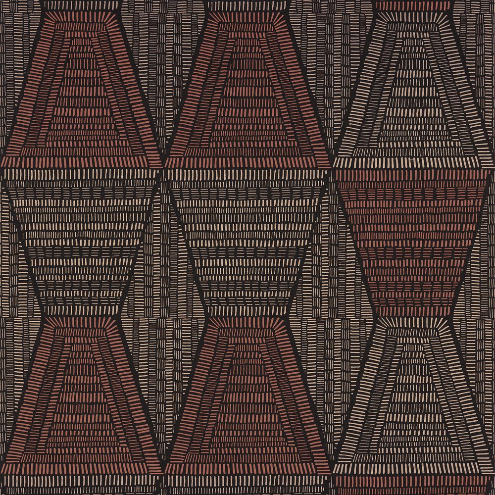 Casamance tapeet Daia Noir/Terracotta