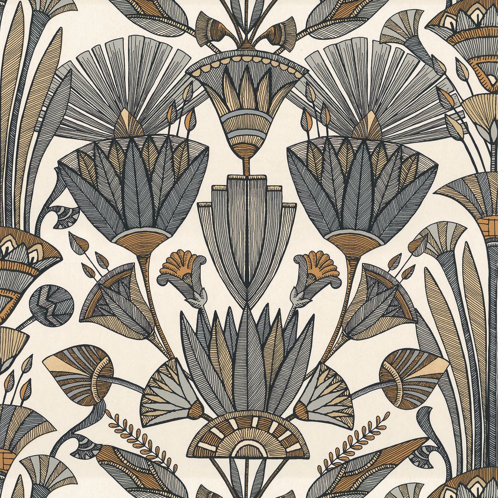 Casamance tapeet Denderah Blanc/Mordoré