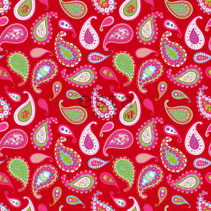 ESTAhome tapeet paisley - punane